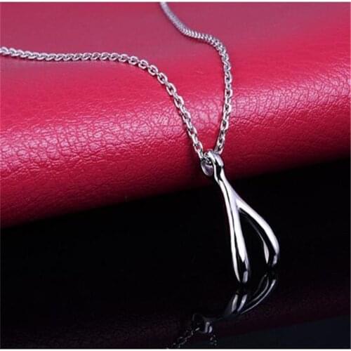 925 silver wishbone chokers necklace for women Fashion Korean Cute Jewelry Gifts fj097