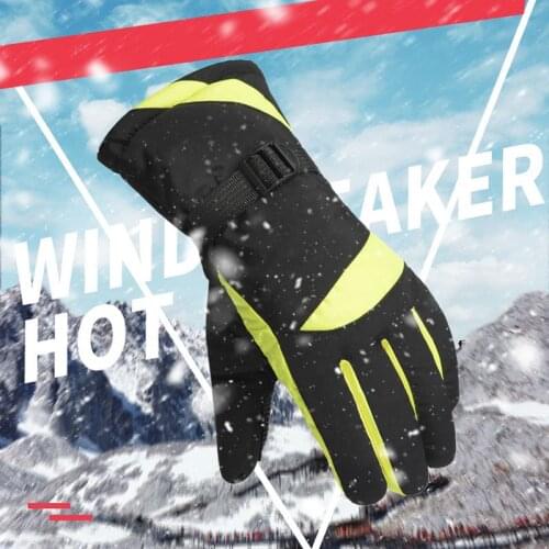 Ski Gloves Winter Adult Riding Windproof Waterproof Non-Slip Plus Velvet Cotton Thickened Mountaineering Warm Gloves