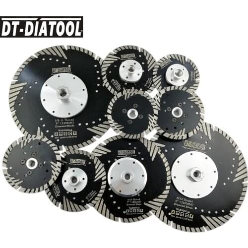 1pc Diamond Turbo Saw Blade with Slant Protection Teeth Cutting Disc Cutting Wheel for Marble Granite Concrete Stone Dia 4"-9"