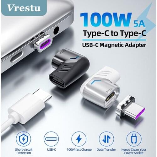 100W USB Typec Magnetic Adapter 3.0 USB C Charging Magnetic Connection Charger for Macbook Pro Samsung Xiaomi Type-c Charger OTG