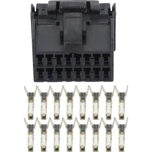 16 Pin sheathed connector with black plastic with terminal 174046-2, DJ7161Y-1.2-21 16P car connector