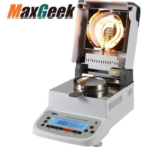 Maxgeek 0.005-120g Moisture Analyzer 400W 220V with LCD Screen for Food Grains Industrial Use LGD-110A