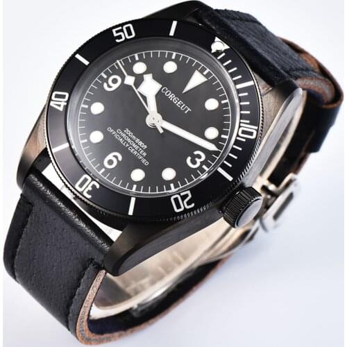 41mm CORGEUT luxury top brand sport Sapphire Glass Sterile Coffee Dial PVD Mechanical Male clock Automatic Mens Wrist Watch