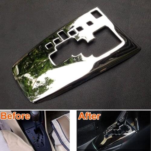 For Toyota Yaris 2014 1x Stainless Steel Interior Gear Shift Box Panel Plate Frame Cover Decoration Trim Car Styling Accessories