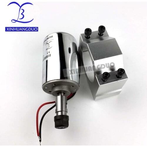 Air Cooled spindle motor 48V 200W ER11-3.175MM High Speed Spindle Brush DC Spindle PCB Spindle Motor and Bracket 200w DC motor