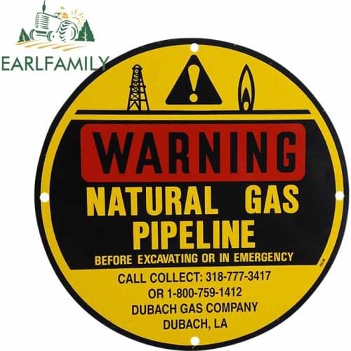 EARLFAMILY 13cm x 12.9cm for Natural Gas Pipeline Motorcycle Car Bumper Window Stickers JDM Accessories Anime Waterproof Decal