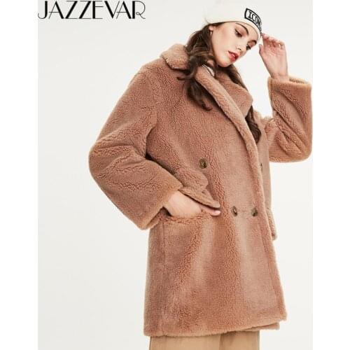 JAZZEVAR 2020 Winter new arrival fur coat women high quality mid-length style outerwear loose clothing warm coat women K9052