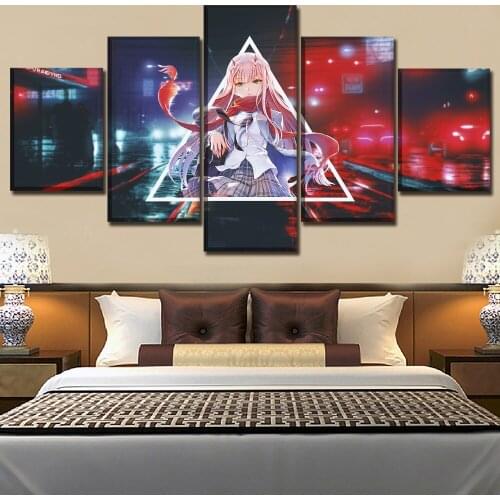 Canvas Paintings Picture 5 Pieces Anime Girl Modern Wall Art Home Canvas Wall Art Home Decor Living Room Modern Decor Artwork