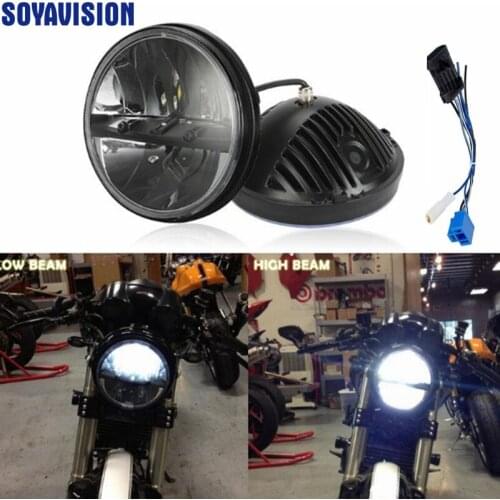 Round LED Motorcycle Headlight 7 Inch High Low Beam for Harley Yamaha V-star 650 1100 Road Star