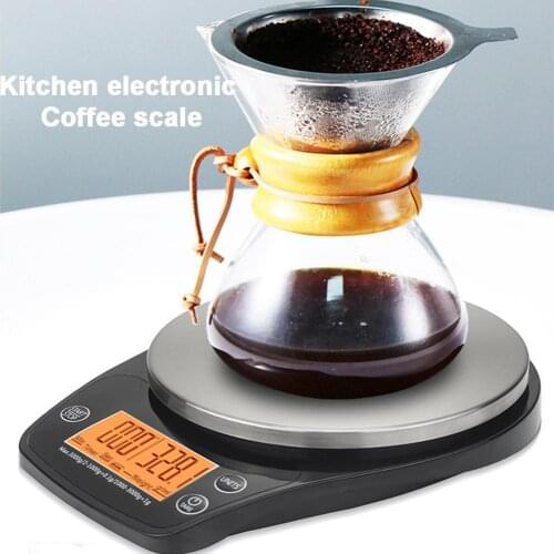 Stainless steel Kitchen Coffee scale with timer Scale Backing measuring tools