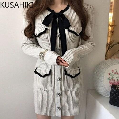 Модные вязаные платья KUSAHIKI China At AliExpress