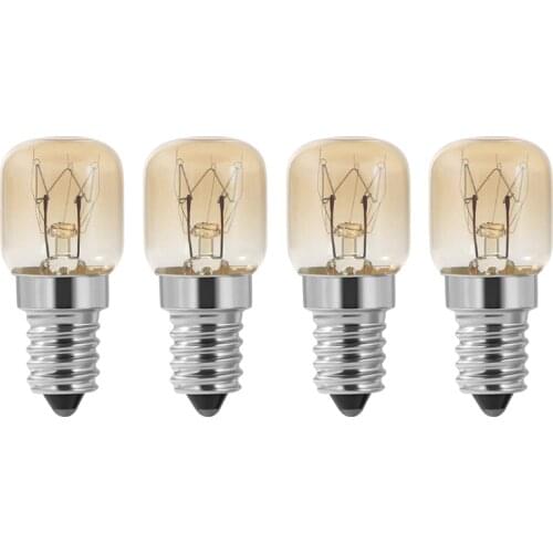 Oven Bulb,4Pcs E14 Oven 15W,Oven Bulb, SES Cap Clear Pac Pygmy Oven Lamp,E14 Resistant Up to 300 Celsius Light for Oven