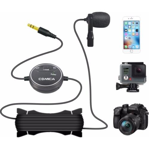 Comica CVM-V03 Lavalier Microphone Clip-on Mini Omnidirectional Condenser Mic Interview Microphone Recording Studio