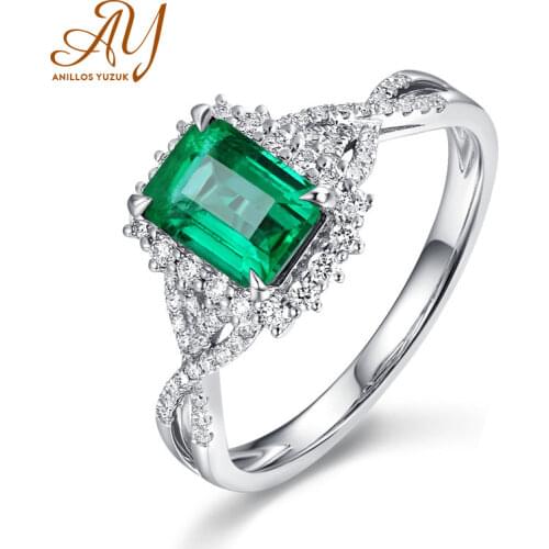 Anillos Yuzuk 925 Sterling Silver Jewelry Wedding Engagement Rings For Women Brand Emerald Simpl Square Zircon Stone Finger Ring