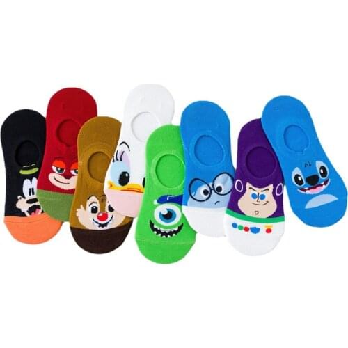 Disney movie animation peripheral cartoon Buzz Lightyear Stitch cotton shallow mouth men and women boat socks Gift for children