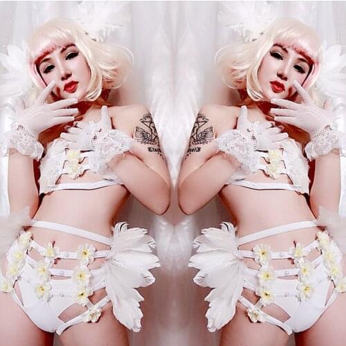 New Bar Christmas Costume Nightclub Female Singer Dj Ds Performance Suit Sexy Bikini Suit Ladies Party Celebrate Clothes DWY3318