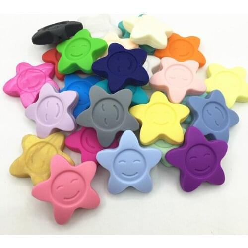 Food grade Silicone Teething stars bead for DIY Necklaces beads baby silicone sunflower pendant wholesale silicone necklace bead