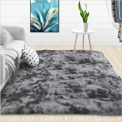 Gradient Color Plush Carpets For Living Room Bedroom Non-slip Floor Mats Modern Home Interior Decoration Warm Foot Mat