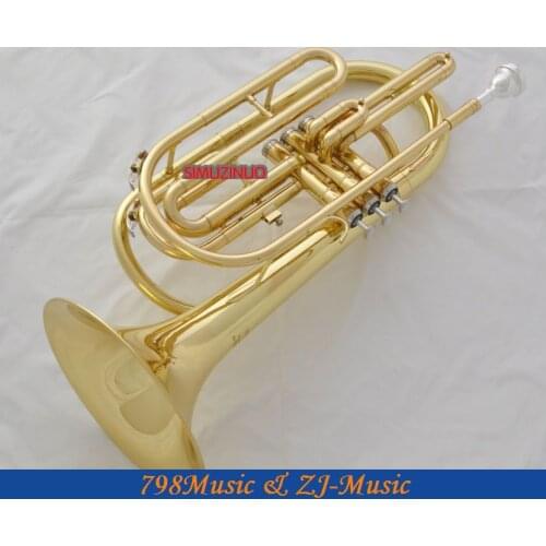 Professional Gold Marching Trombone B-Flat Brand New With Case