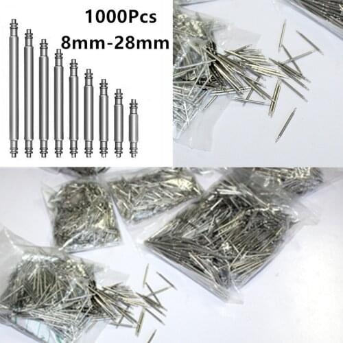 1000 Pcs 1.5mm 8mm-28mm Stainless Steel Spring Bar Pins Link for Watch Band 8-26mm