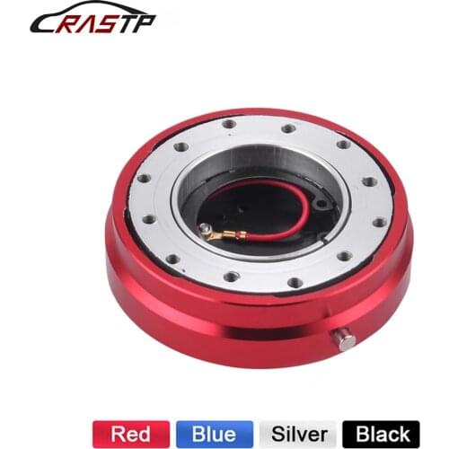 RASTP Universal Thin Version 6 Hole Steering Wheel Quick Release Hub Adapter Snap Off Boss Kit black blue red RS3-QR003