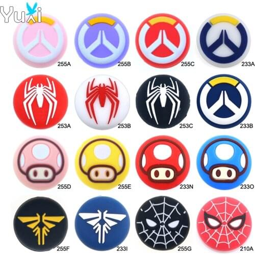YuXi 2pcs Thumb Stick Grip Cap Silicone Joystick Cover For Sony Playstation5 PS5 PS4 Slim PS3 XBOX For Switch Pro Controller