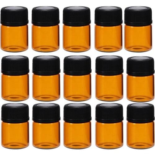 100pcs 1ml Glass Essential Oil Bottles with Perforated Plug Reagent Bottles