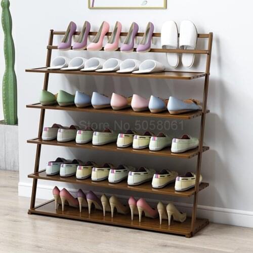 Shoe rack multi-layer household simple provincial space economy door dormitory small shoe cabinet solid wood rack