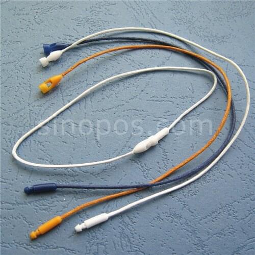 Hangtag Wax Cord With Bullet Clasp, garment seal tag loop lock waxed string thread rope snap head sealtag bag jewel clothes shoe