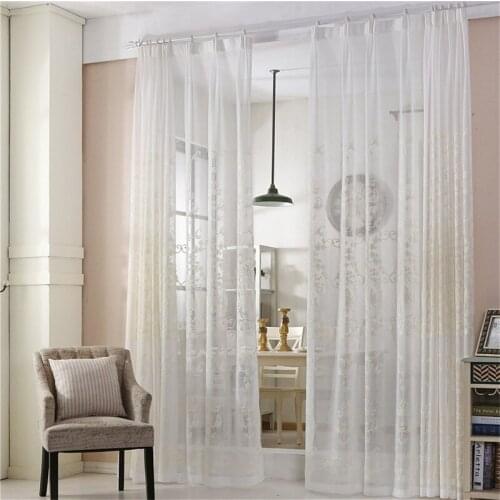 GYV1030 Modern Ruyi Embroidery 1PC Sheer Voile Tulle Curtains "Customise" Living Room Kitchen Bedroom Home Decorative Window