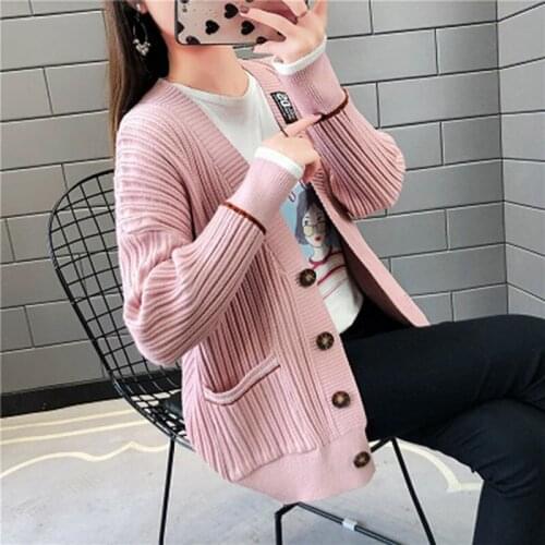 Knitted Jacket Women 2020 New Spring And Autumn Mid-Length Loose Free Size 90-160 kg Sweater Cardigan Outcoat Femme L26