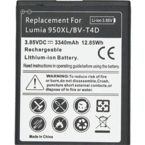 1x 3340mAh BV-T4D / BVT4D Replacement Li-ion Battery For Microsoft Nokia Lumia 950 XL 940 XL RM-1118 RM-1116 + Tracking Code