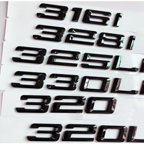 318i 320i 325i 330i 335i 330d 330e Trunk Rear Emblems Gloss Black Lettering Badges Logo For BMW 3-series E46 E90 E91 E92 F30 F34