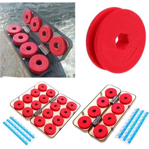 8/16Pcs Foam Winding Board Fishing Line Shaft Bobbin Spools Tackle Box Red Lines