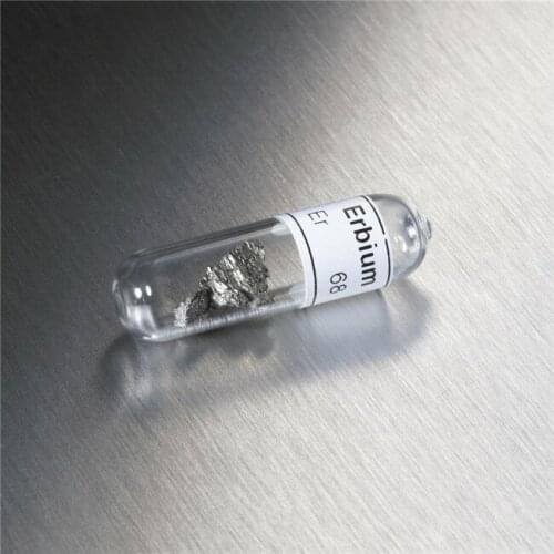 99,95% Erbium Metal,Erbium ErBeautiful Shiny Distilled Crystals,3 Gram In Glass Ampoule