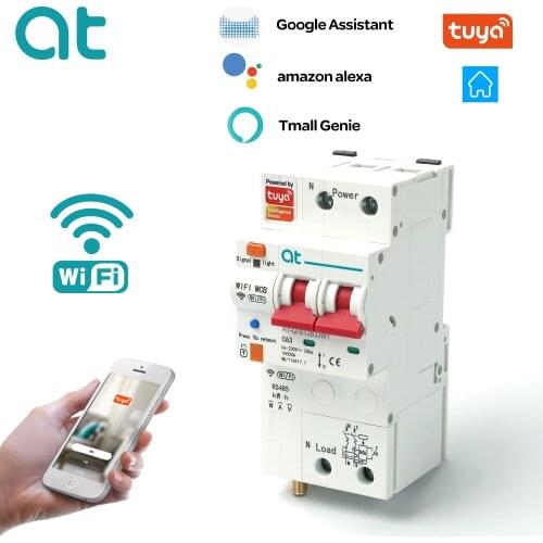 TUYA Smart WIFI Metering Circuit Breaker Switch Leakage Protection Power Energy Consumption kWh Meter Voltmeter Ammeter
