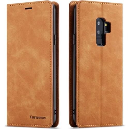 For Hoesje Samsung S9 Plus Case Leather Vintage Phone Case On Samsung Galaxy S9+ Case Flip 360 Wallet Cover For Samsung S 9 Case