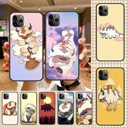 Avatar Appa Yip Yip Phone Case Cover Hull For iphone 5 5s se 2 6 6s 7 8 12 mini plus X XS XR 11 PRO MAX black 3D funda soft