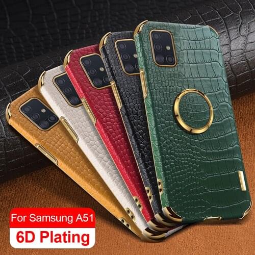 Crocodile Leather Case On For Samsung Galaxy A51 A41 A71 A11 M11 Holder Cover For Samsung A12 A02 A 51 41 71 11 12 02 Phone Case