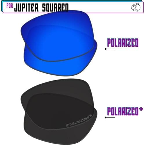 EZReplace Polarized Replacement Lenses for - Oakley Jupiter Squared Sunglasses - Black P Plus-Navy P