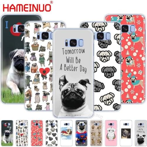 HAMEINUO Pug dog cute lovely funy cell phone case cover for Samsung Galaxy S9 S7 edge PLUS S8 S6 S5 S4 S3 MINI