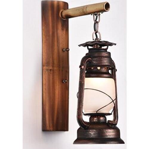 Chinese Personality Creative Lamps Simple Bedroom Aisle Stair Wall Lamps American House Farm Hotel Bamboo Decorative Wall lights