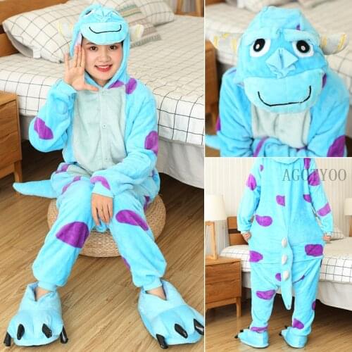 Unicorn Sulley Onesies Winter Stitch Tiger Cat Onesies Women Nightwear Anime Costumes Adults Flannel Sleepwear Pajamas Pijama