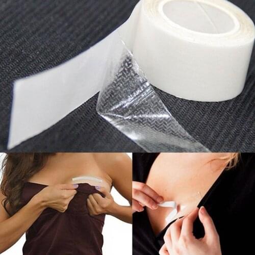 Hot Sale 1 Roll Fashion Transparent Double Sided Clear Dress Anti-light Neckline Bride Invisible Stickers Super Sticky Grip Tape