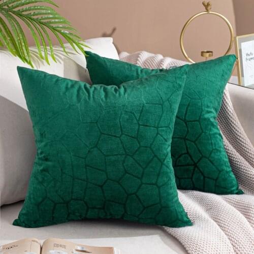 Topfinel Soft Velvet Cushion Cover Geometric Pattern Decorative Pillowcase For Sofa Car Home Decor Throw Pillow Case Multi Color