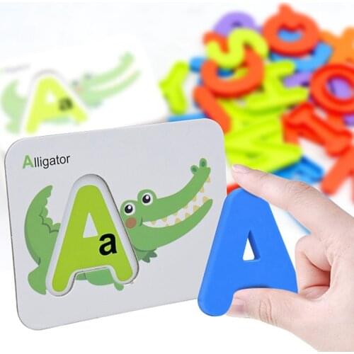 Numbers and Alphabets Flash Cards Set Wooden Letters and Numbers Animal Card Board Educational Toys Gift for Kids
