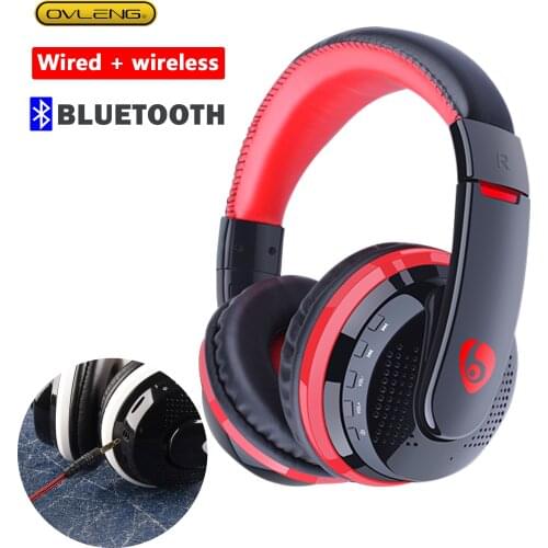 NEW MX666 Wireless Bluetooth Stereo Gaming Headphones OVleng Built-in Microphone Support FM Card 3.5mm Cable Headset for PC