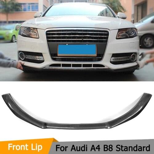 Carbon Fiber Car Front Bumper Lip Apron for Audi A4 B8 Standard Bumper 2009-2012 Front Bumper Lip Chin Spoiler FRP