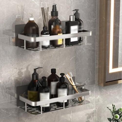 Bathroom Shelves No-drill Aluminum Corner Shelf Shower Storage Rack Holder Toilet Organizer Kitchen Bathroom Accessories