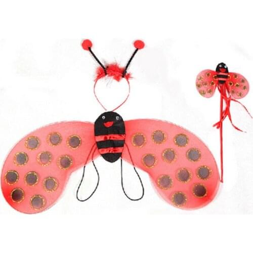 Kids Girls Princess Head Band Bee Ladybug Wings Party Cosplay Props Party Cosplay wedding birthday Halloween Christmas Xmas
